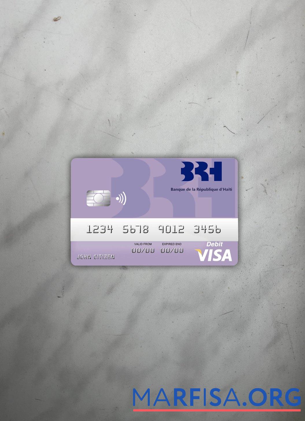 Blank Haiti BRH Bank visa debit card photolook front sample